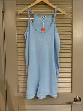 Sundry Light Blue Sleeveless Romper